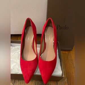 Linea Paolo Paloma Red Suede heels 8.5 NEW!